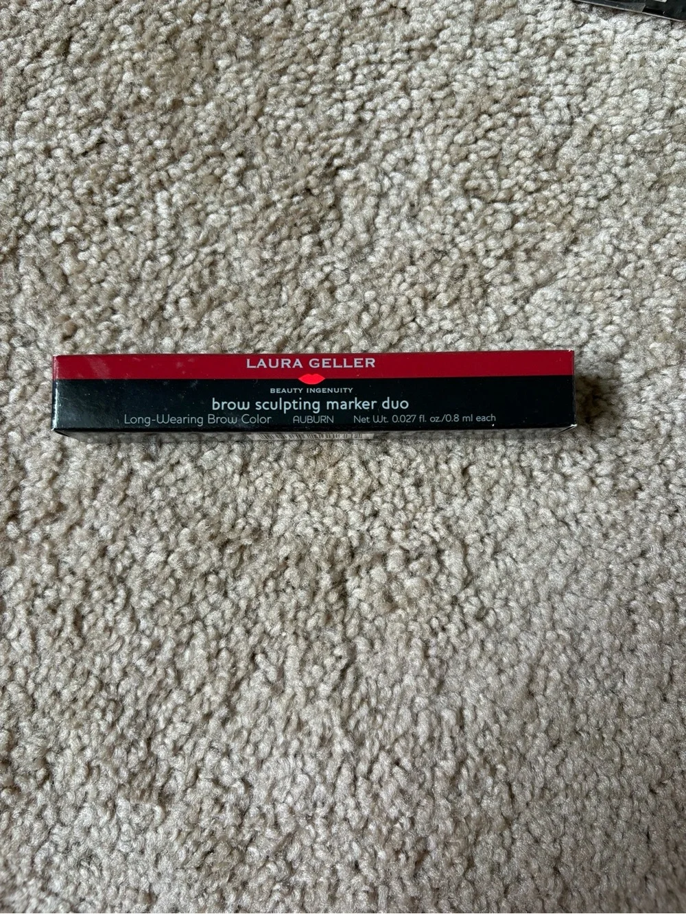 Laura Geller Brow Sculpting Marker Duo in Auburn (black & red packaging)